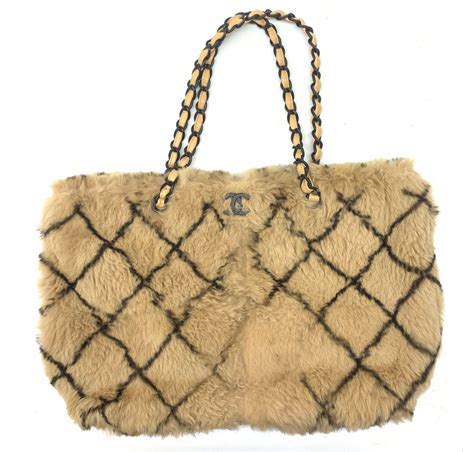 chanel rabbit fur tote|Chanel Fur Handbag .